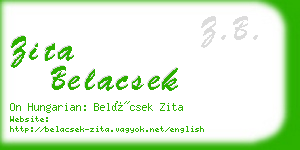 zita belacsek business card